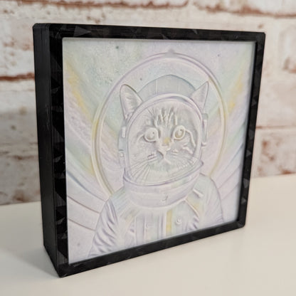 Katze im Weltall Lithophane ausgeschaltet